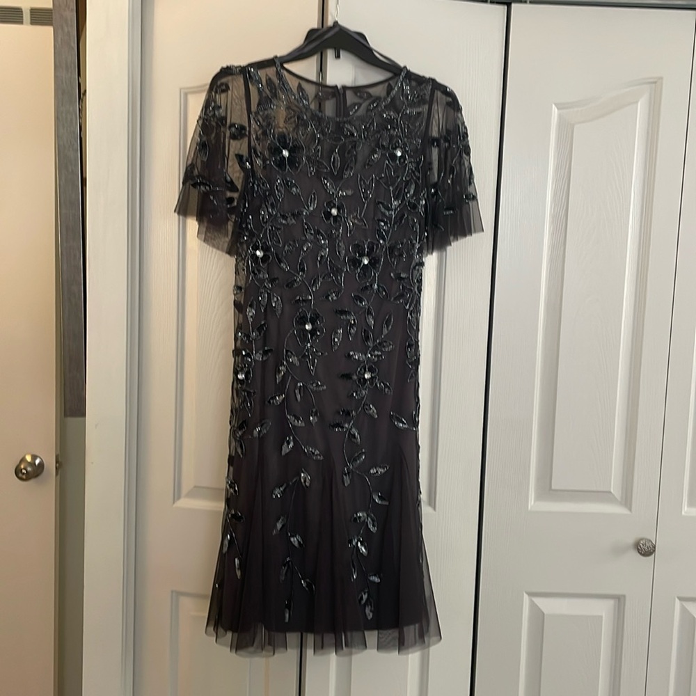 Adrianna Papell beaded dress knee length.